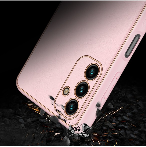 Dux Ducis Yolo elegant skal tillverkat av ekologiskt läder för Samsung Galaxy A13 5G rosa