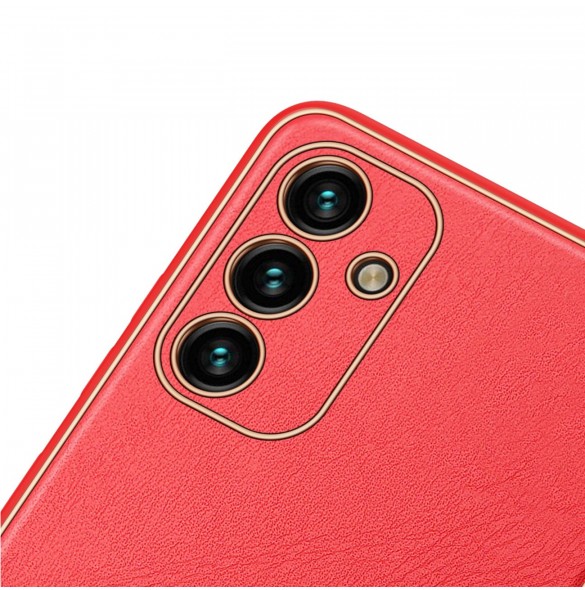 Dux Ducis Yolo elegant skal tillverkat av ekologiskt läder för Samsung Galaxy A13 5G röd