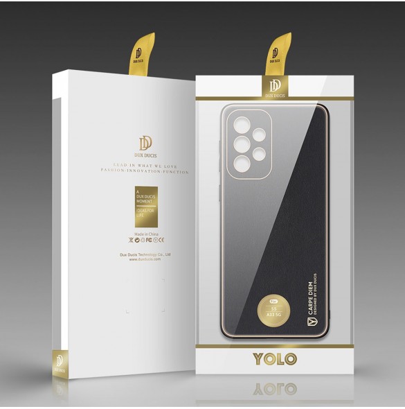 Dux Ducis Yolo elegant skal tillverkat av ekologiskt läder för Samsung Galaxy A33 5G svart