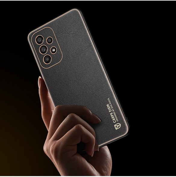Dux Ducis Yolo elegant skal tillverkat av ekologiskt läder för Samsung Galaxy A33 5G svart