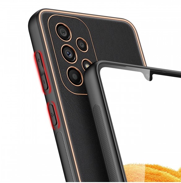 Dux Ducis Yolo elegant skal tillverkat av ekologiskt läder för Samsung Galaxy A33 5G svart