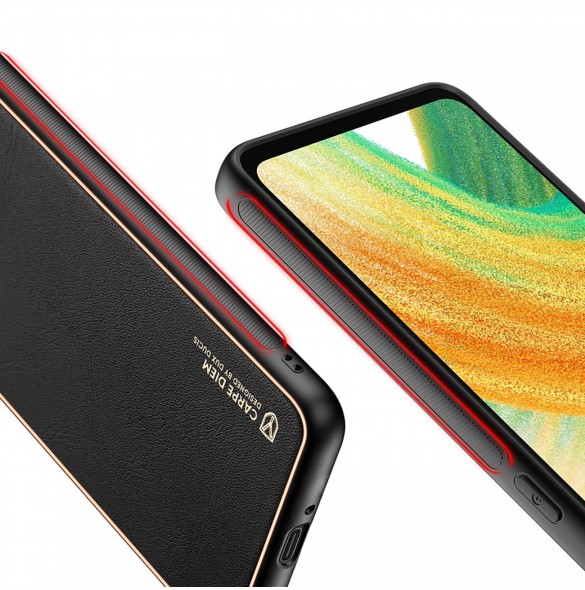 Dux Ducis Yolo elegant skal tillverkat av ekologiskt läder för Samsung Galaxy A33 5G svart