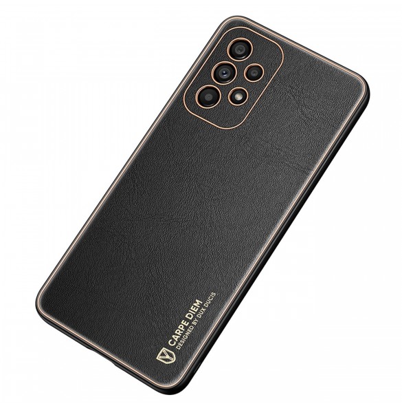 Dux Ducis Yolo elegant skal tillverkat av ekologiskt läder för Samsung Galaxy A53 5G svart