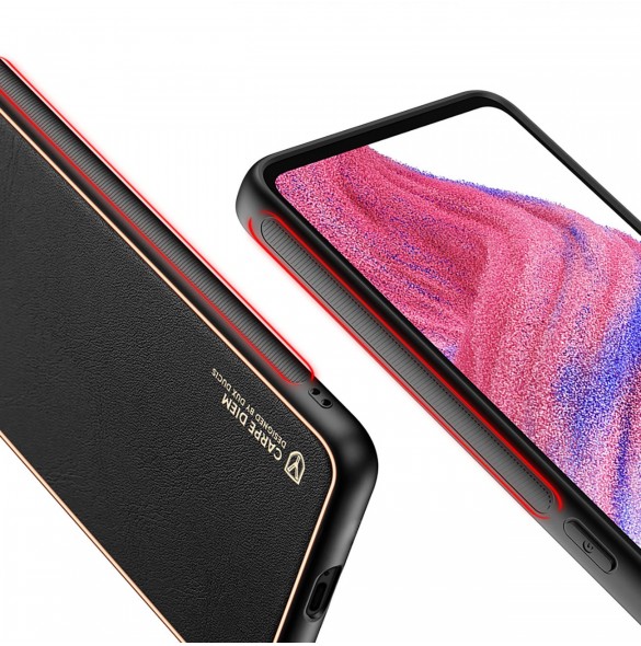 Dux Ducis Yolo elegant skal tillverkat av ekologiskt läder för Samsung Galaxy A53 5G svart