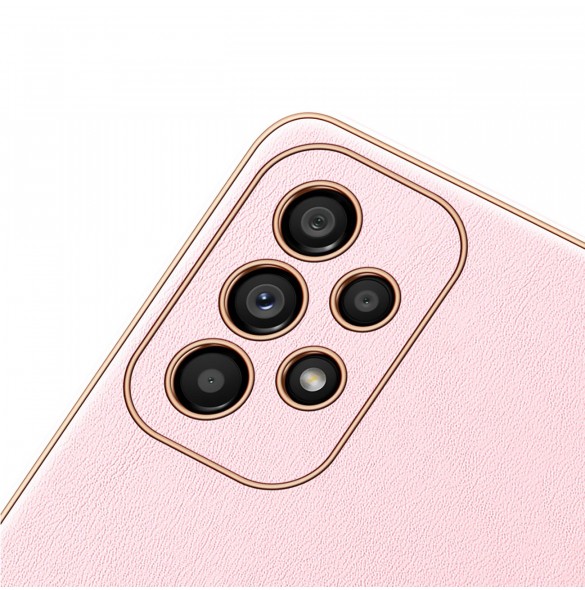 Dux Ducis Yolo elegant skal tillverkat av ekologiskt läder för Samsung Galaxy A53 5G rosa