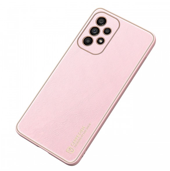 Dux Ducis Yolo elegant skal tillverkat av ekologiskt läder för Samsung Galaxy A53 5G rosa