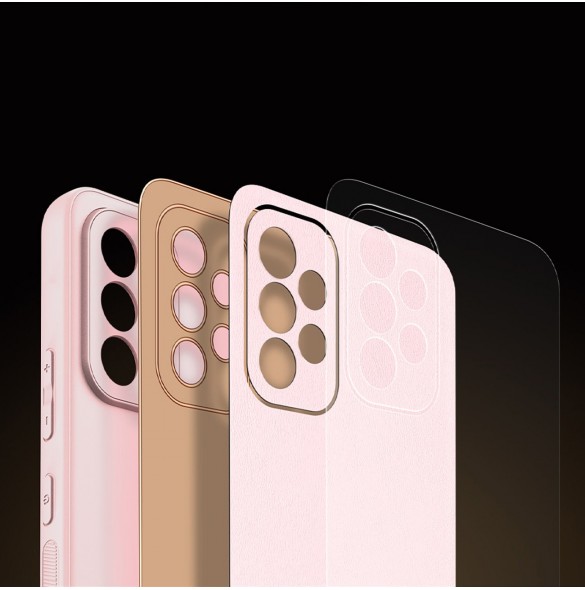 Dux Ducis Yolo elegant skal tillverkat av ekologiskt läder för Samsung Galaxy A53 5G rosa