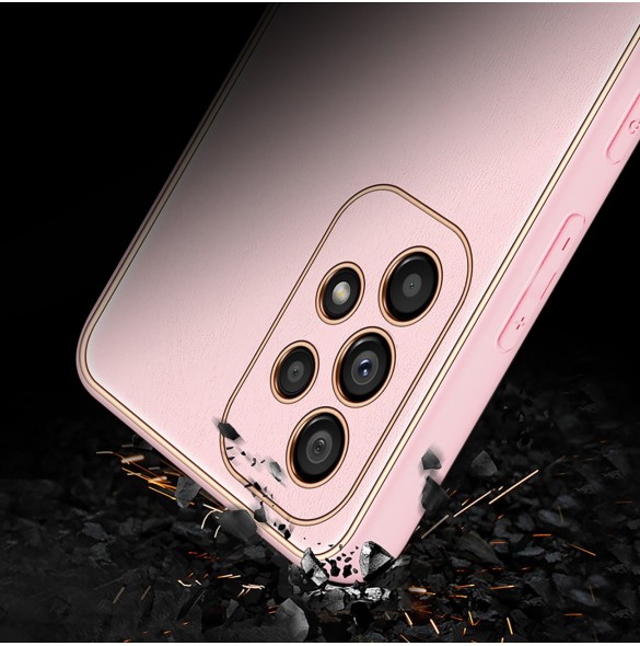 Dux Ducis Yolo elegant skal tillverkat av ekologiskt läder för Samsung Galaxy A53 5G rosa