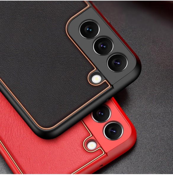 Dux Ducis Yolo elegant skal tillverkat av ekologiskt läder för Samsung Galaxy S22 + (S22 Plus) svart