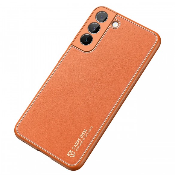 Dux Ducis Yolo elegant skal tillverkat av ekologiskt läder för Samsung Galaxy S22 + (S22 Plus) orange