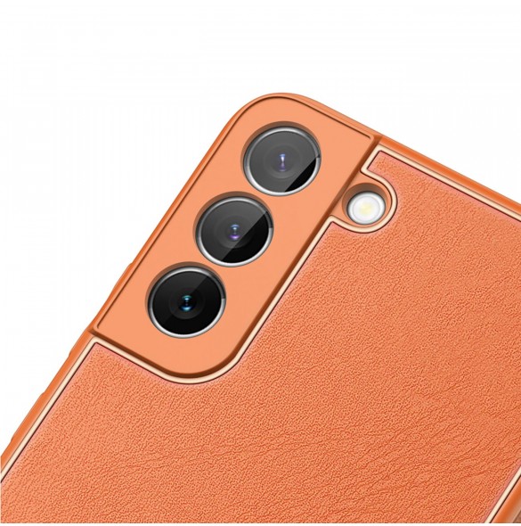 Dux Ducis Yolo elegant skal tillverkat av ekologiskt läder för Samsung Galaxy S22 + (S22 Plus) orange