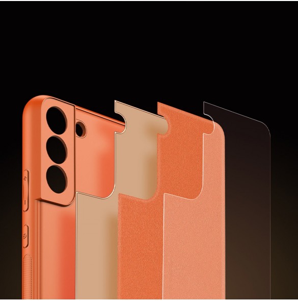 Dux Ducis Yolo elegant skal tillverkat av ekologiskt läder för Samsung Galaxy S22 + (S22 Plus) orange