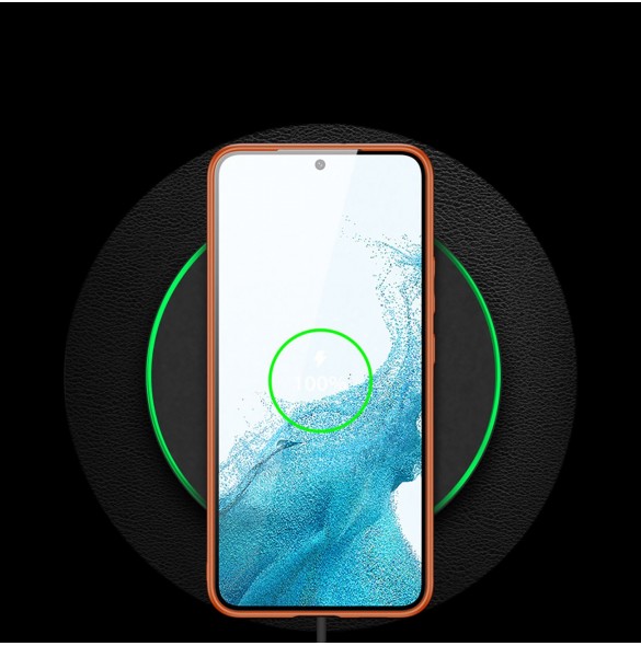 Dux Ducis Yolo elegant skal tillverkat av ekologiskt läder för Samsung Galaxy S22 + (S22 Plus) orange