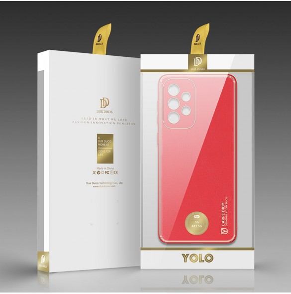 Elegant skal tillverkat av konstläder för Samsung Galaxy A33 5G röd. Dux Ducis Yolo