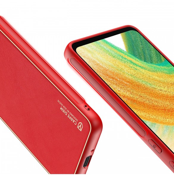 Elegant skal tillverkat av konstläder för Samsung Galaxy A33 5G röd. Dux Ducis Yolo