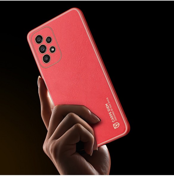 Elegant skal tillverkat av konstläder för Samsung Galaxy A33 5G röd. Dux Ducis Yolo