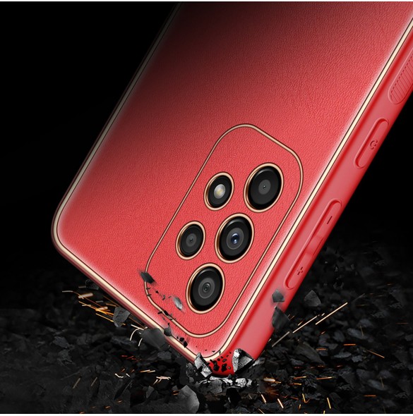 Elegant skal tillverkat av konstläder för Samsung Galaxy A33 5G röd. Dux Ducis Yolo