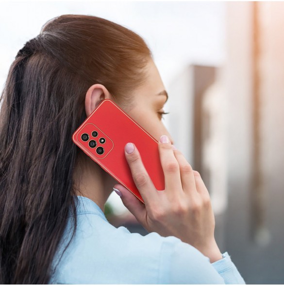 Elegant skal tillverkat av konstläder för Samsung Galaxy A33 5G röd. Dux Ducis Yolo