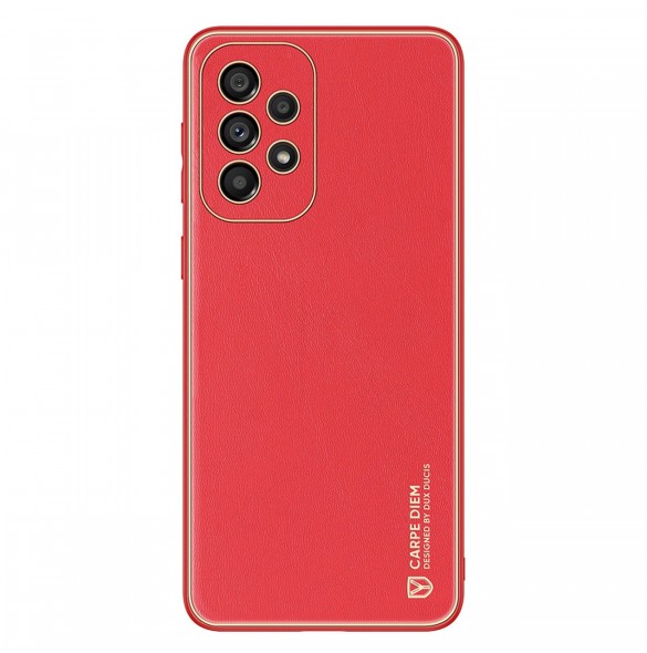 Elegant skal tillverkat av konstläder för Samsung Galaxy A33 5G röd. Dux Ducis Yolo