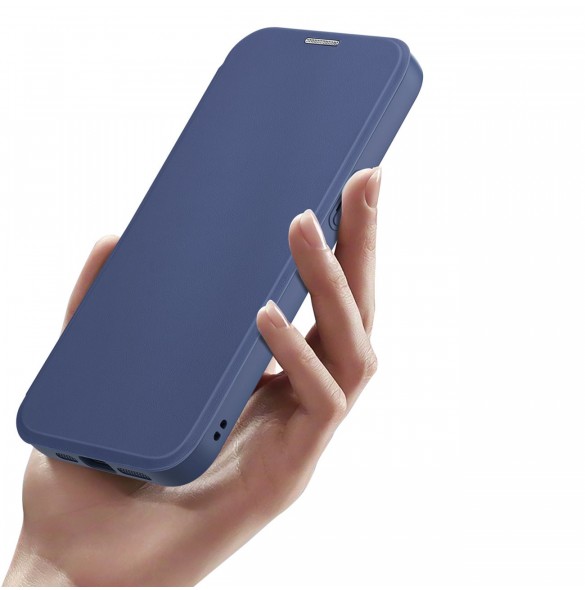 iPhone 15 Pro Magnetic MagSafe Flip Fodral Dux Ducis Skin X Pro - Blå