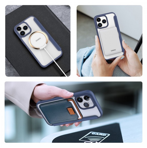 iPhone 15 Pro Magnetic MagSafe Flip Fodral Dux Ducis Skin X Pro - Blå