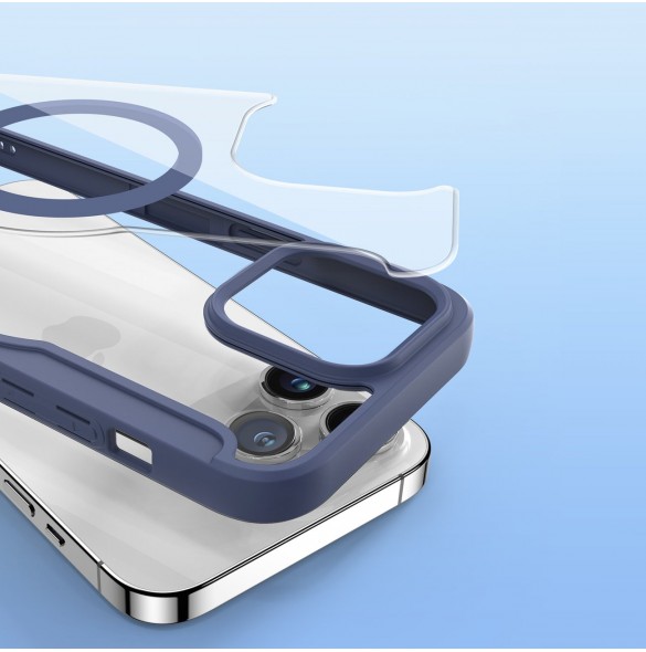 iPhone 15 Pro Magnetic MagSafe Flip Fodral Dux Ducis Skin X Pro - Blå
