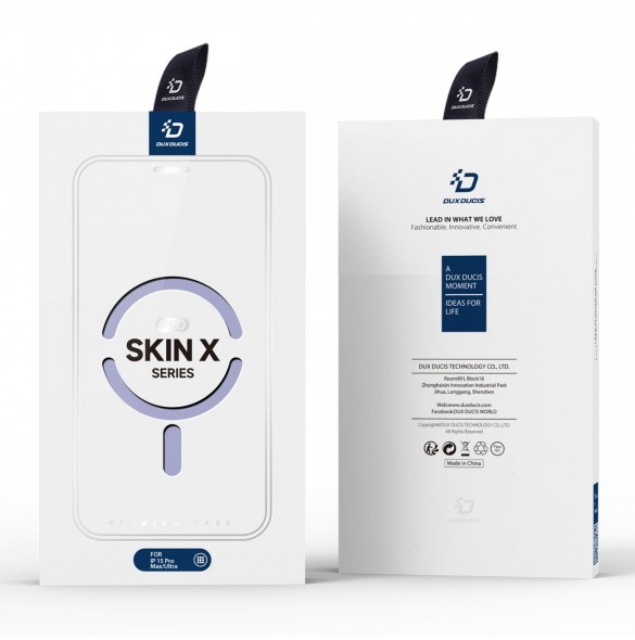 iPhone 15 Pro Magnetic MagSafe Flip Fodral Dux Ducis Skin X Pro - Lila