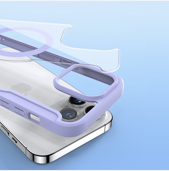 iPhone 15 Pro Magnetic MagSafe Flip Fodral Dux Ducis Skin X Pro - Lila
