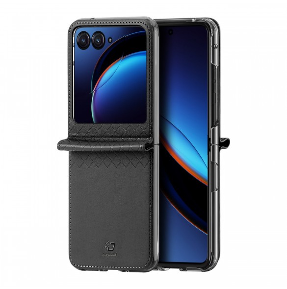Läder plånboksfodral till Motorola Razr 40 Ultra Dux Ducis Bril - svart