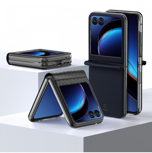 Läder plånboksfodral till Motorola Razr 40 Ultra Dux Ducis Bril - svart