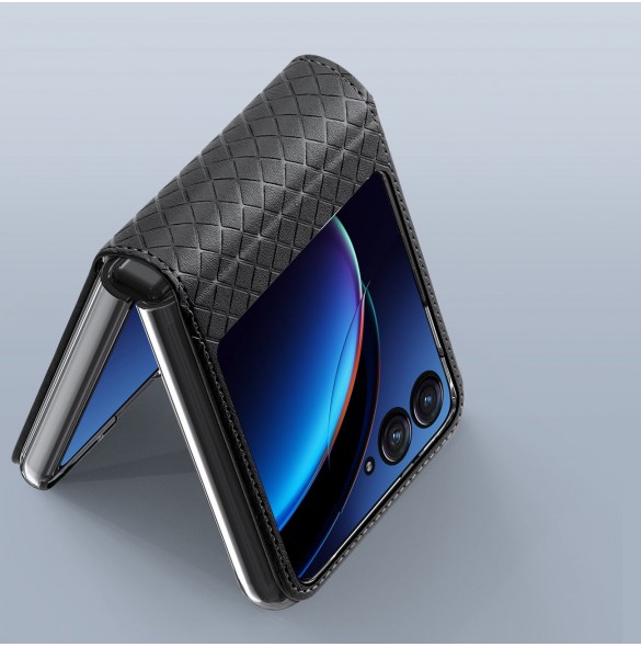 Läder plånboksfodral till Motorola Razr 40 Ultra Dux Ducis Bril - svart