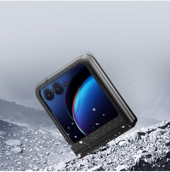 Läder plånboksfodral till Motorola Razr 40 Ultra Dux Ducis Bril - svart