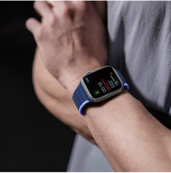 Magnetisk Apple Watch SE, 9, 8, 7, 6, 5, 4, 3, 2, 1 (41, 40, 38 mm) Dux Ducis-rem (LD-version) - blå