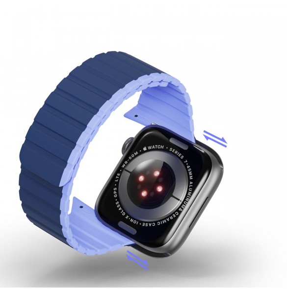 Magnetisk Apple Watch SE, 9, 8, 7, 6, 5, 4, 3, 2, 1 (41, 40, 38 mm) Dux Ducis-rem (LD-version) - blå