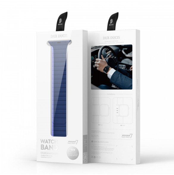 Magnetisk Apple Watch SE, 9, 8, 7, 6, 5, 4, 3, 2, 1 (41, 40, 38 mm) Dux Ducis-rem (LD-version) - blå