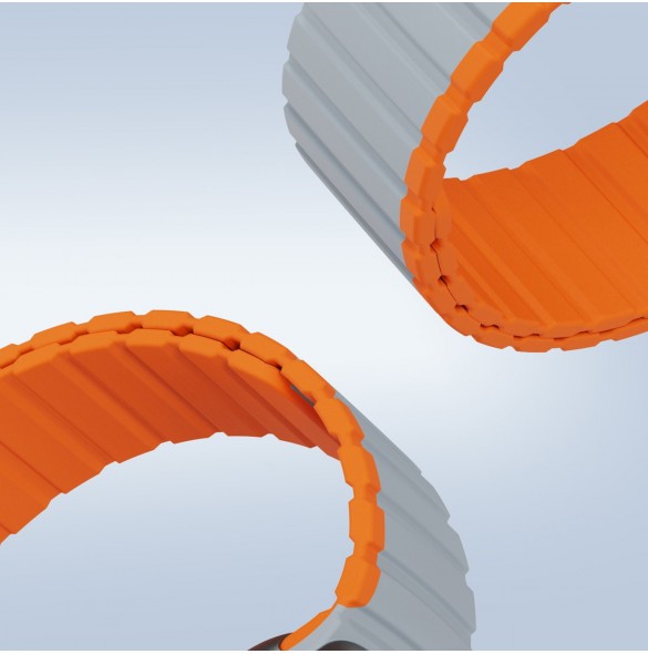 Magnetisk Apple Watch SE, 9, 8, 7, 6, 5, 4, 3, 2, 1 (41, 40, 38 mm) Dux Ducis-rem (LD-version) - grå-orange