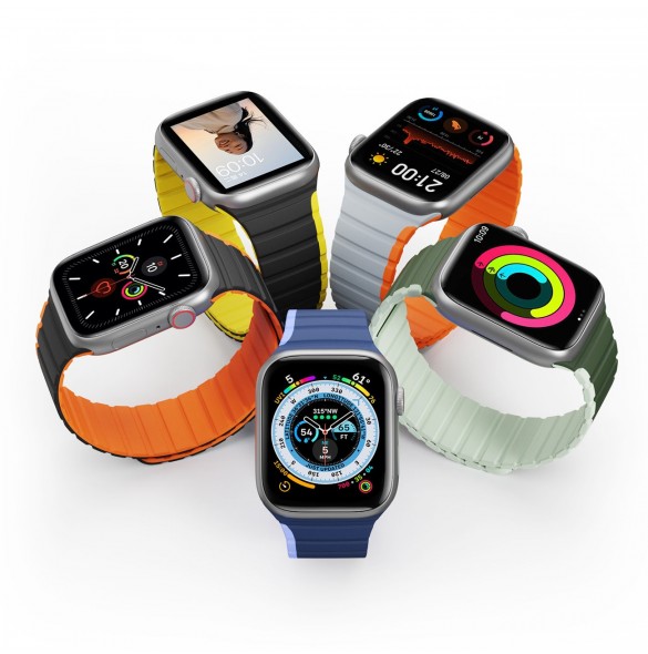 Magnetisk Apple Watch Ultra, SE, 9, 8, 7, 6, 5, 4, 3, 2, 1 (49, 45, 44, 42 mm) Dux Ducis-rem (LD-version) - svart och gul