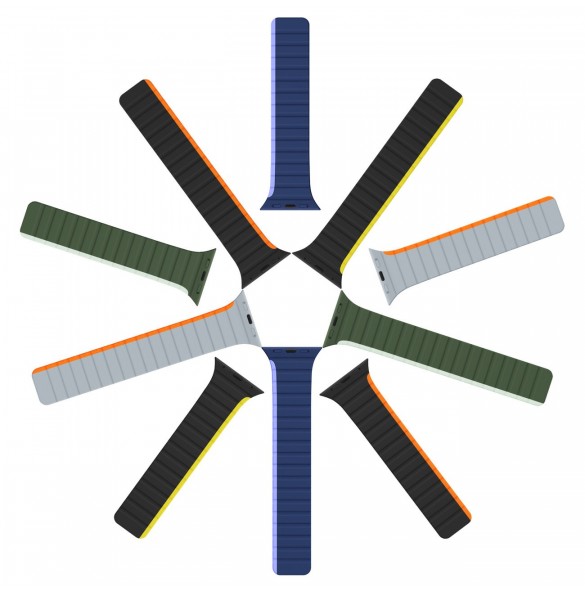 Magnetisk Apple Watch Ultra, SE, 9, 8, 7, 6, 5, 4, 3, 2, 1 (49, 45, 44, 42 mm) Dux Ducis-rem (LD-version) - svart och gul