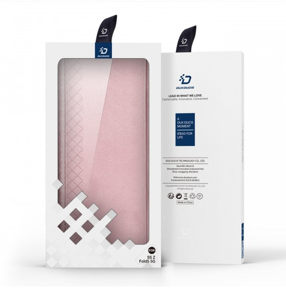 Samsung Galaxy Z Fold5 5G Dux Ducis Bril Wallet Flip Läderfodral - Rosa