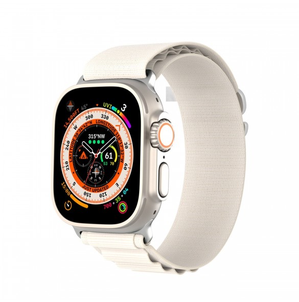 Sportspänne för Apple Watch 9 / 8 / 7 / 6 / SE / 5 / 4 / 3 / 2 / 1 (41, 40, 38 mm) Dux Ducis Strap GS Version - Vit