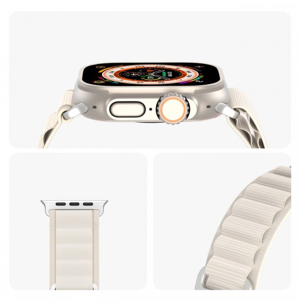 Sportspänne för Apple Watch 9 / 8 / 7 / 6 / SE / 5 / 4 / 3 / 2 / 1 (41, 40, 38 mm) Dux Ducis Strap GS Version - Vit