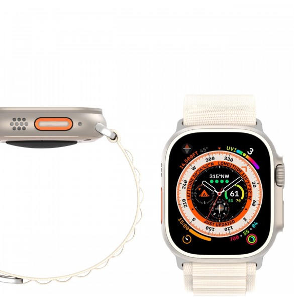 Sportspänne för Apple Watch 9 / 8 / 7 / 6 / SE / 5 / 4 / 3 / 2 / 1 (41, 40, 38 mm) Dux Ducis Strap GS Version - Vit