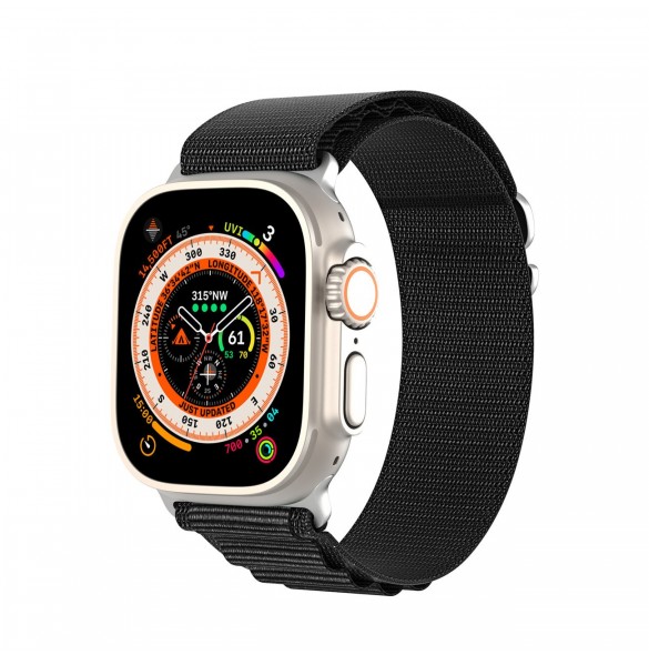 Sportspänne för Apple Watch 9/8/7/6/SE/5/4/3/2/1 (41, 40, 38 mm) Dux Ducis Strap GS Version - Svart