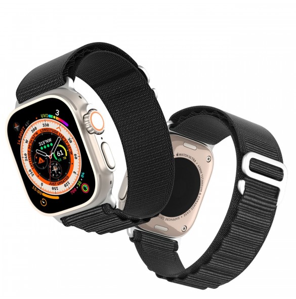 Sportspänne för Apple Watch 9/8/7/6/SE/5/4/3/2/1 (41, 40, 38 mm) Dux Ducis Strap GS Version - Svart