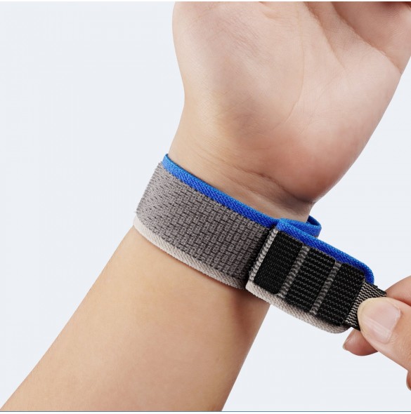 Sport kardborrband för Apple Watch 9 / 8 / 7 / 6 / SE / 5 / 4 / 3 / 2 / 1 (38, 40, 41 mm) Dux Ducis-rem YJ-version - blå-grå