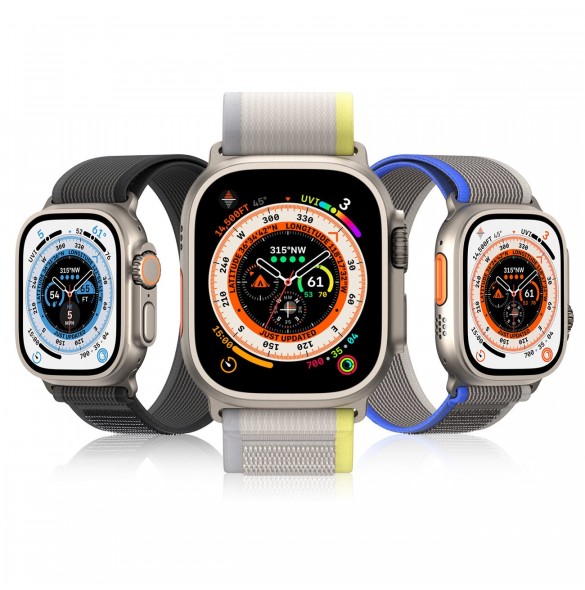Sport kardborrband för Apple Watch 9 / 8 / 7 / 6 / SE / 5 / 4 / 3 / 2 / 1 (38, 40, 41 mm) Dux Ducis Strap YJ Version - gul-be