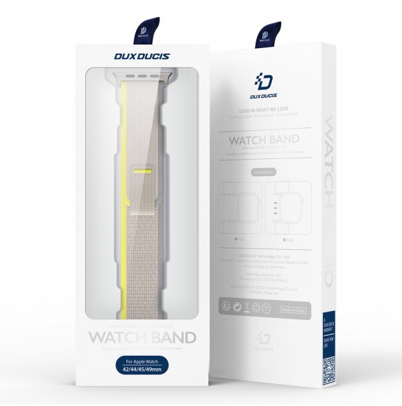 Sport kardborrband för Apple Watch 9 / 8 / 7 / 6 / SE / 5 / 4 / 3 / 2 / 1 (38, 40, 41 mm) Dux Ducis Strap YJ Version - gul-be