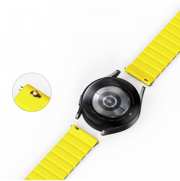Universal Magnetic Samsung Galaxy Watch 6 Pro/6/6 Classic/5 Pro/5/5 Classic Dux Ducis-rem (20 mm LD-version) - Svart/Gul