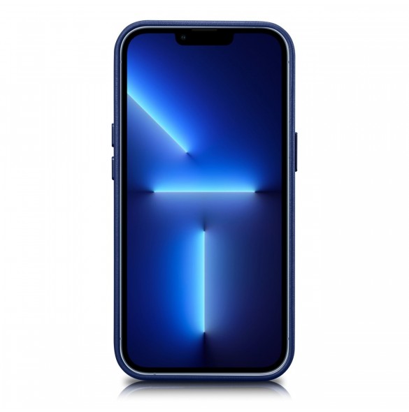 iCarer Case Läderfodral skal för iPhone 14 Pro Blue (WMI14220706-BU) (MagSafe-kompatibel)