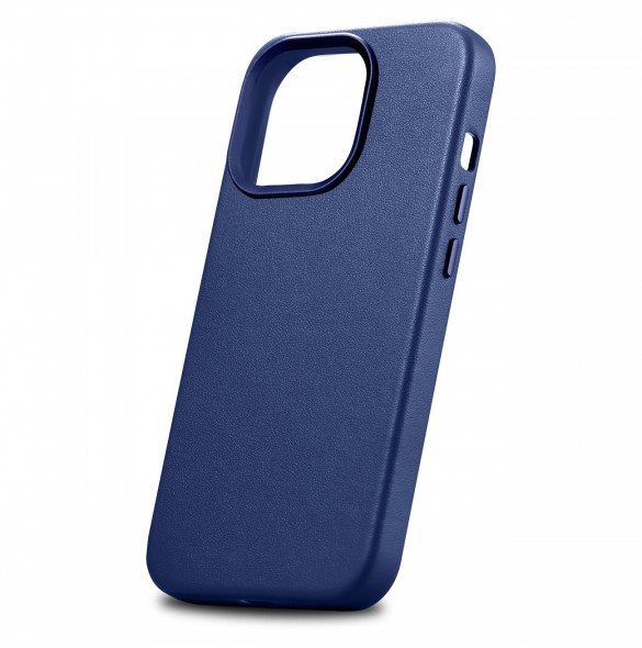 iCarer Case Läderfodral skal för iPhone 14 Pro Blue (WMI14220706-BU) (MagSafe-kompatibel)